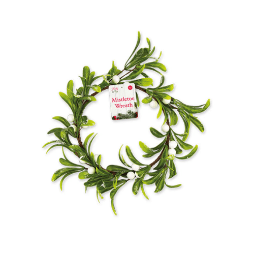 25cm Christmas Mistletoe Wreaths AWR001 - MODA FLORA Santa's Workshop