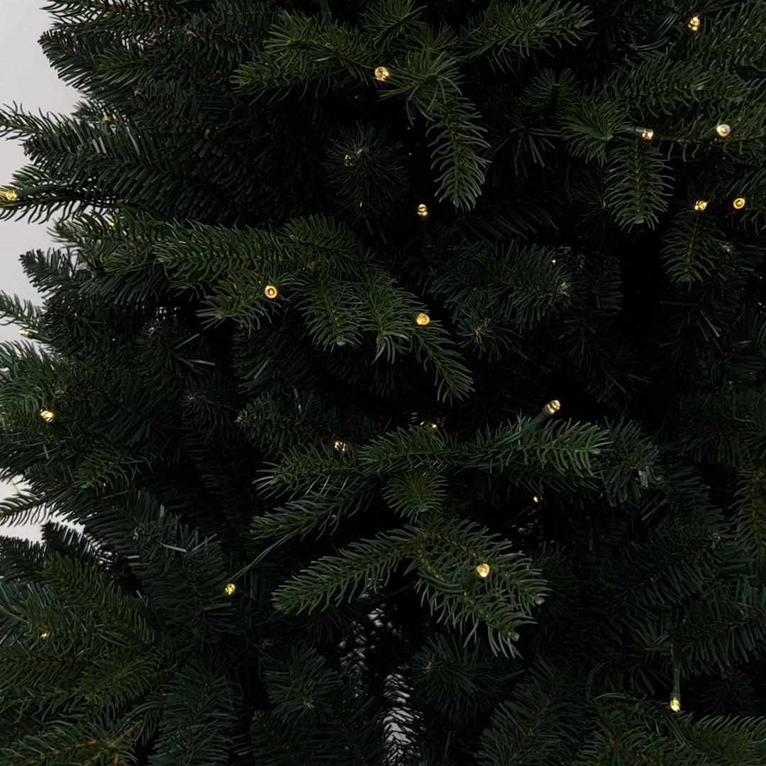 6Ft Balsam Fir Artificial Christmas Tree with 370 warm white & multi color led lights LHL6