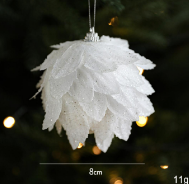 15cm Shatterproof Sparkling Petal Christmas Ornament 04001
