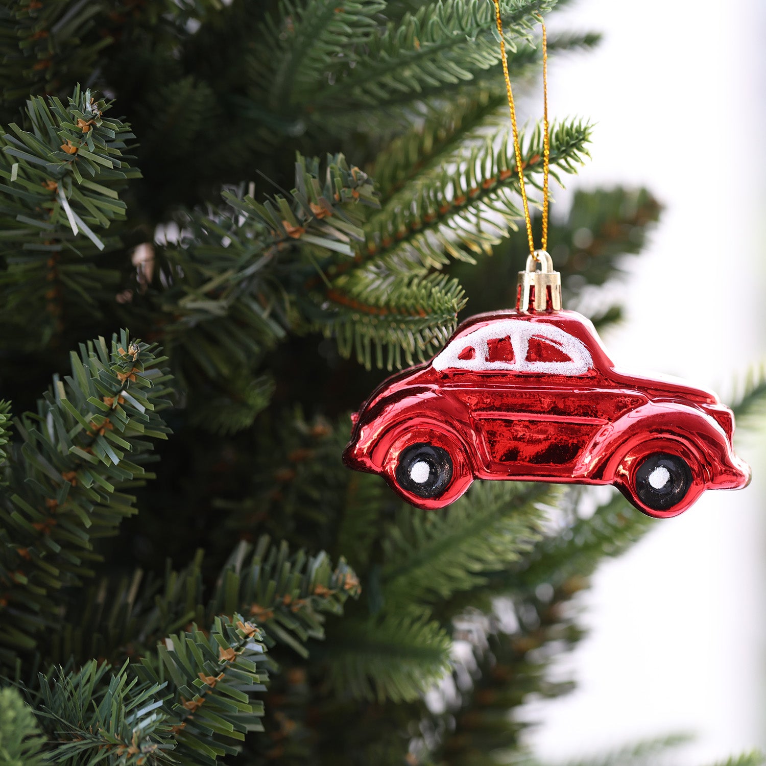 10cm 2pcs Vintage Car Christmas Shatterproof Ornaments 04501