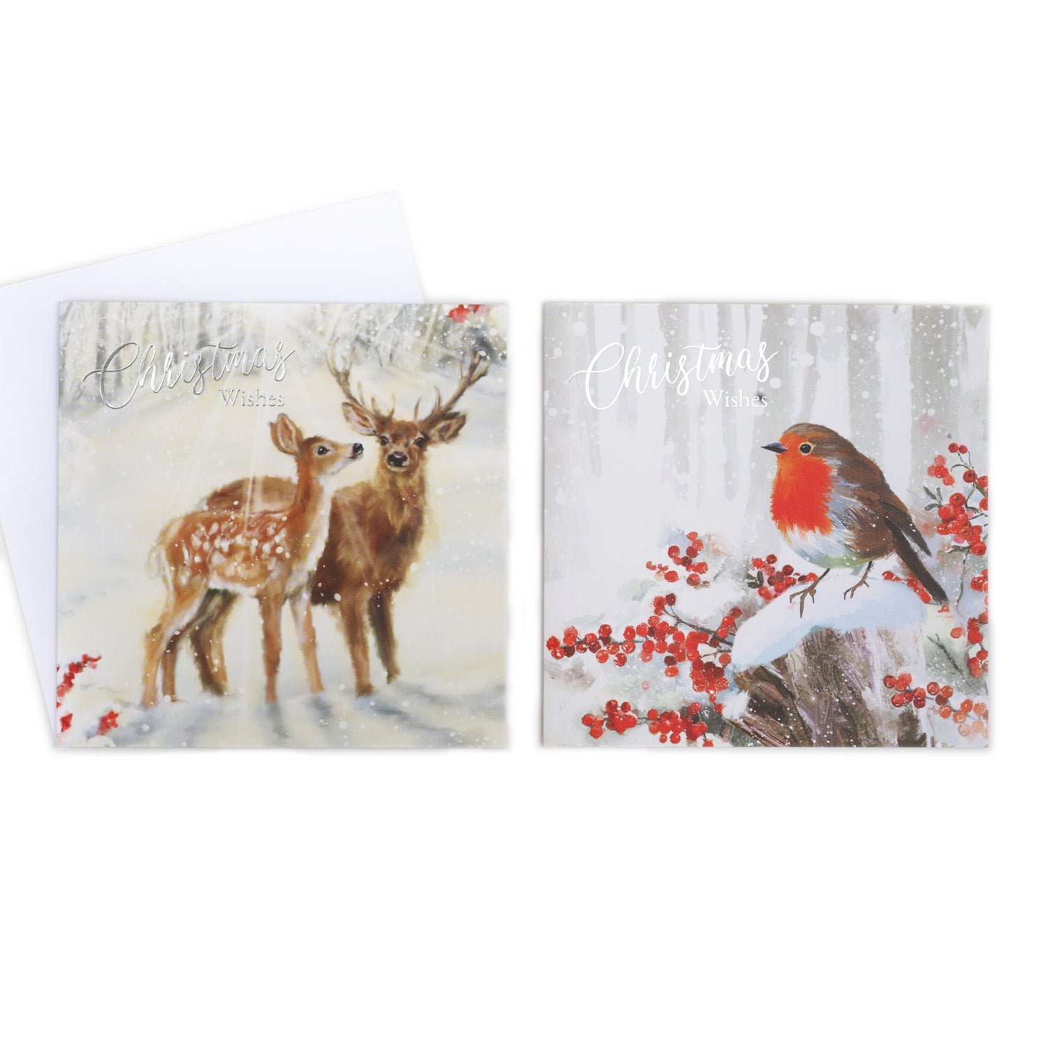 10PCS Snowy Forest Christmas Cards CRD009