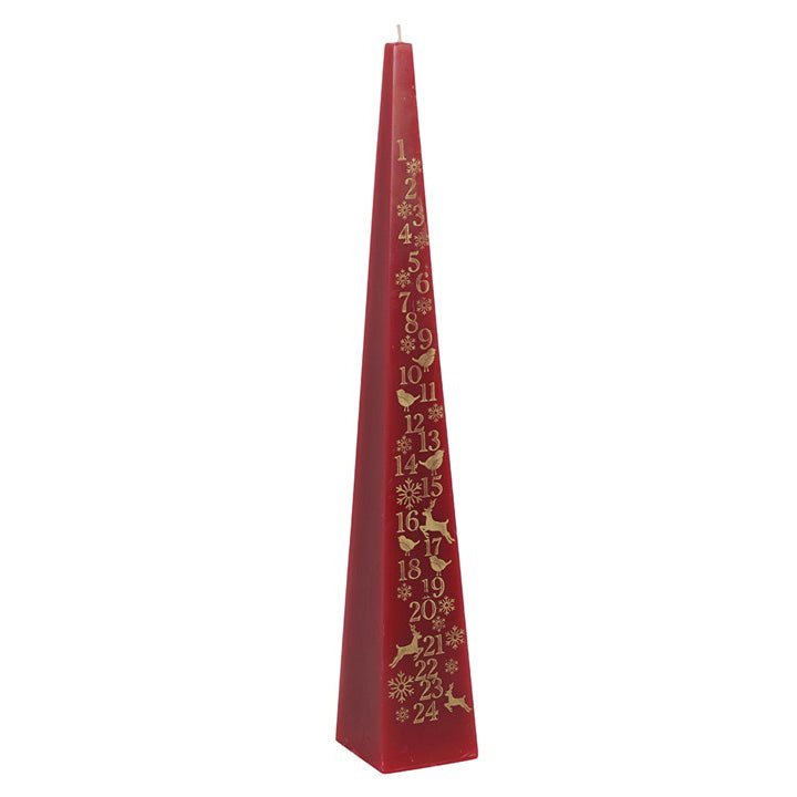 Pyramid - Shaped Advent Candle Red ACL008R - MODA FLORA Santa's Workshop