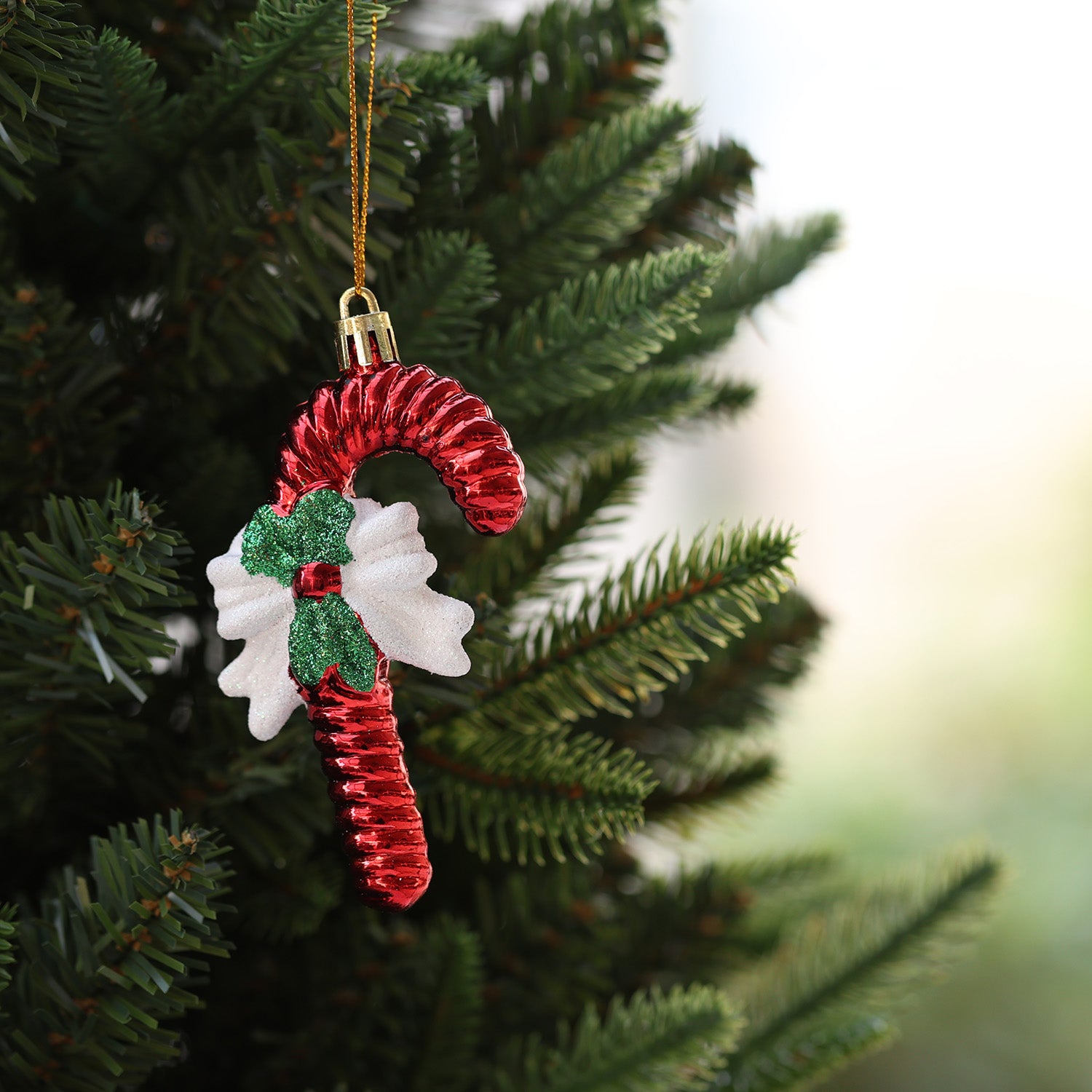 10cm 2pcs Festive Candy Cane Shatterproof Ornament Set 04602