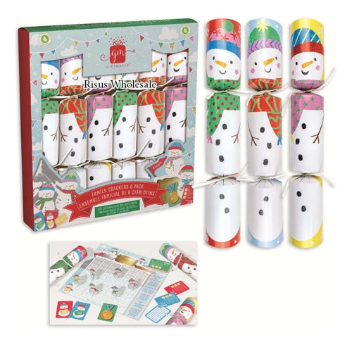 6PCS 12" Think You Snow Me Snowman Christmas Crackers & Game CRK1206-010