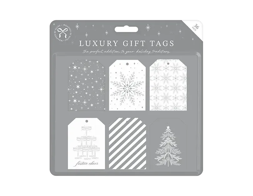 36pcs luxury gift tag Silver and White