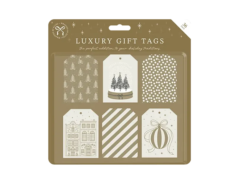 36pcs luxury gift tag Cream and gold