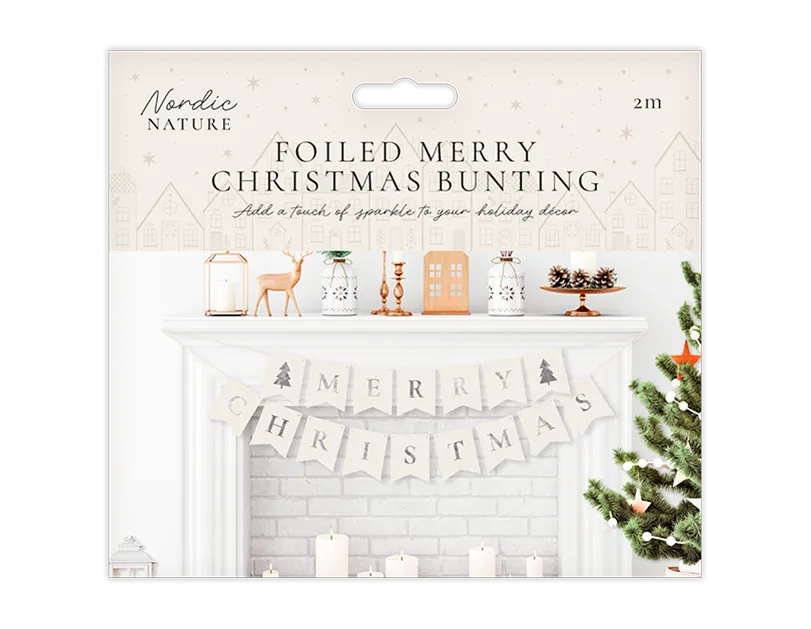 Foiled Merry Christmas Bunting 2 m