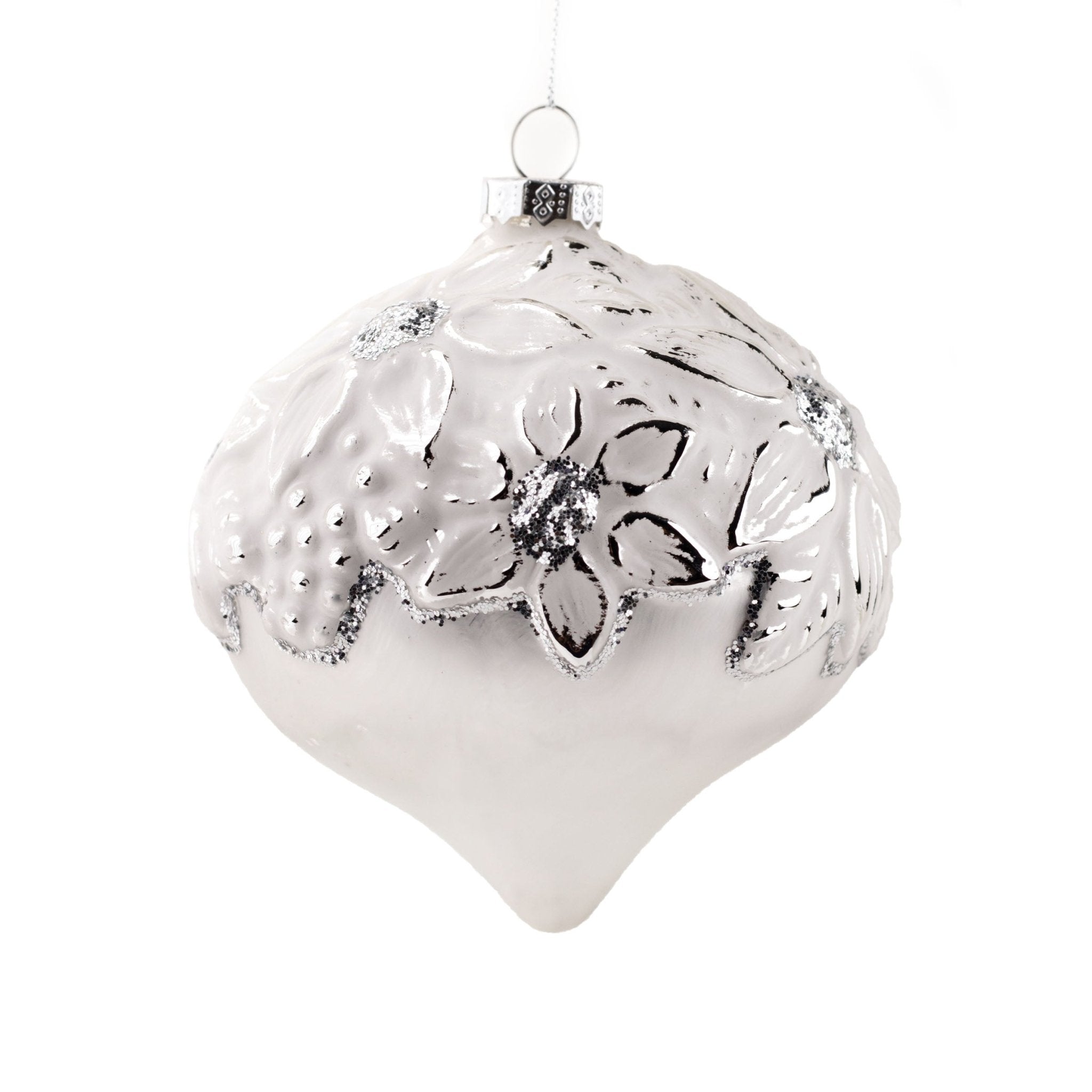 White glass ornament clearance balls