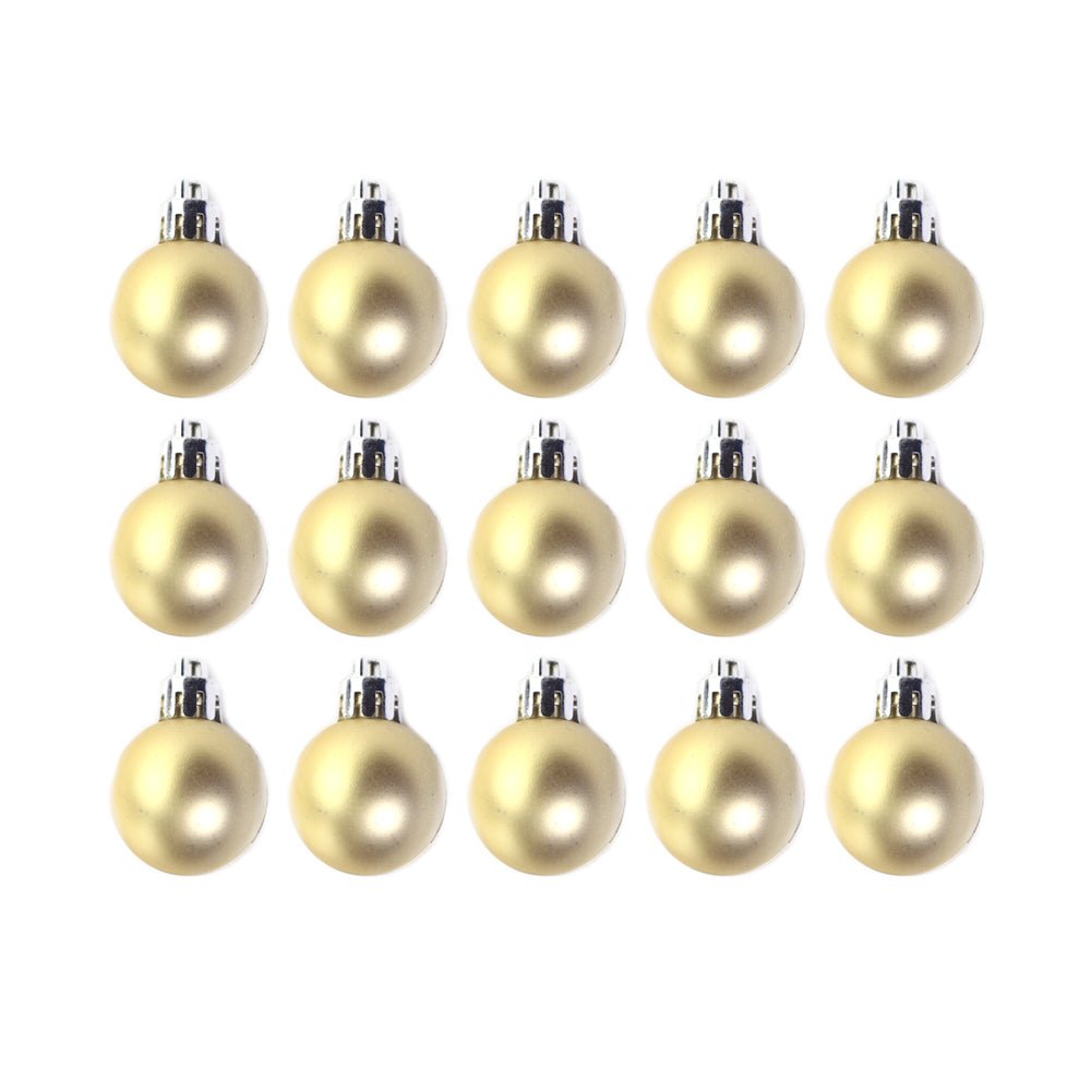 15pcs 3cm Christmas Ornament Matt Gold - MODA FLORA Santa's Workshop