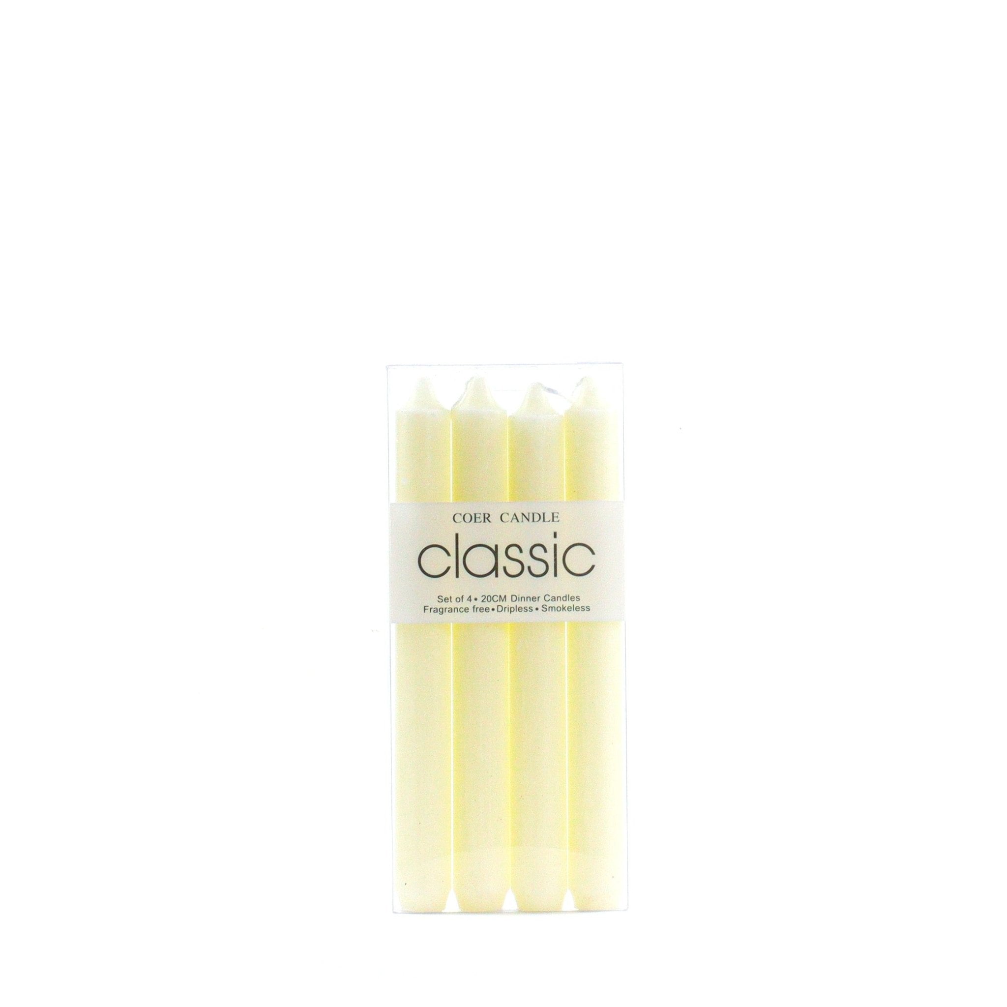 4pcs 20cm Ivory Candle - MODA FLORA Santa's Workshop