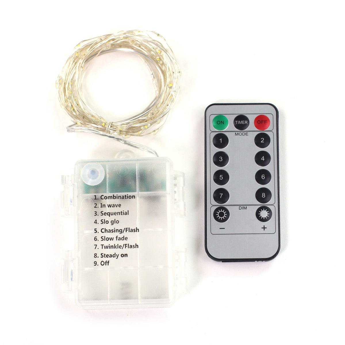 5 meters Waterproof Battery operated LED Lights 100 lights with remote control - MODA FLORA Santa's Workshop