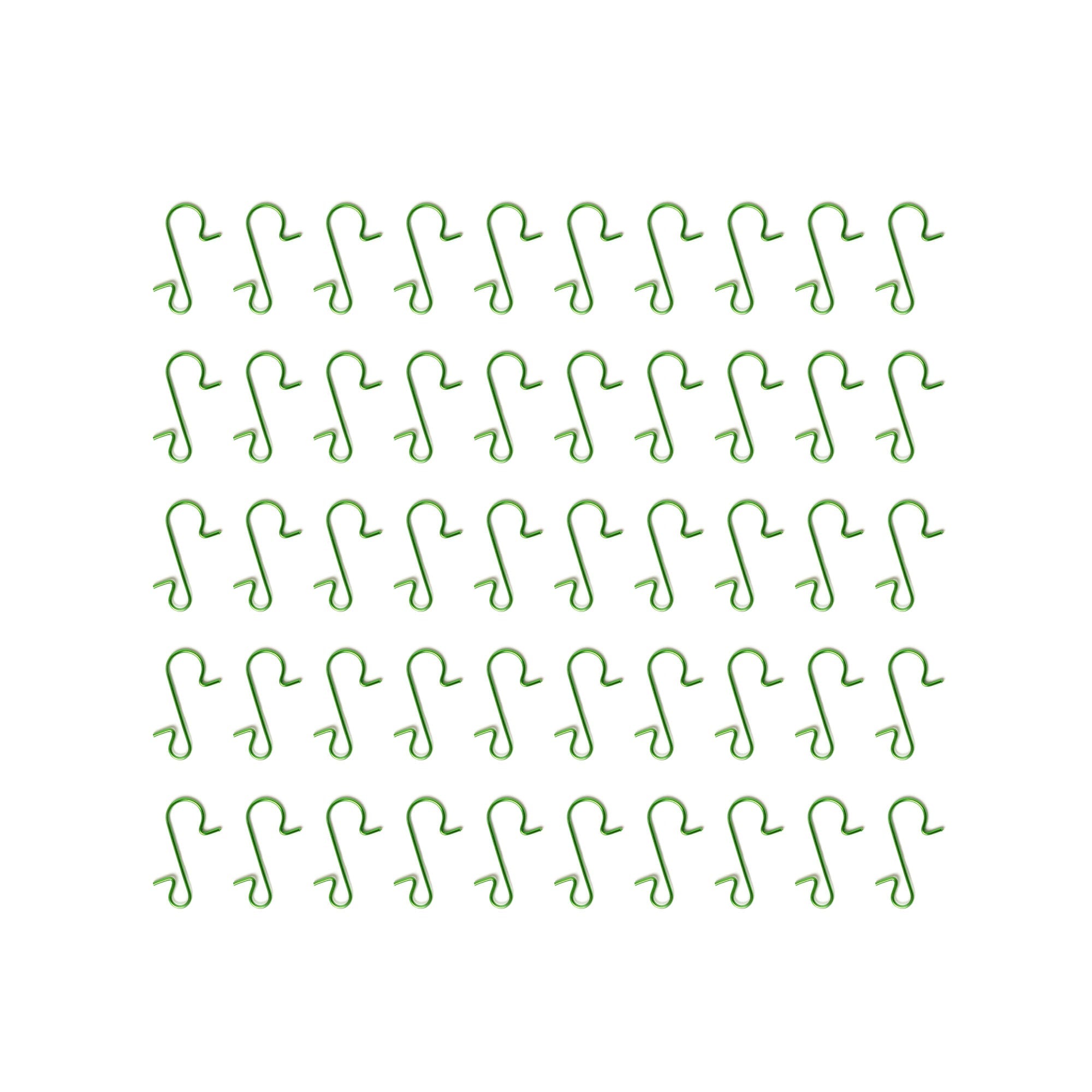 50pcs 3cm Ornament Hooks Green - MODA FLORA Santa's Workshop