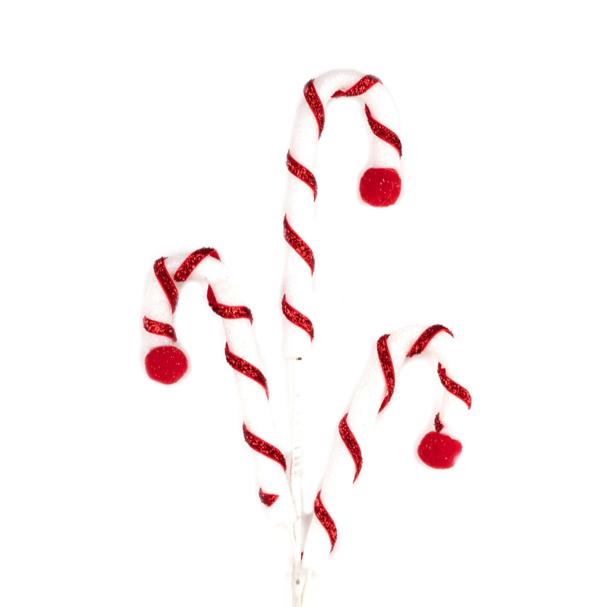 58cm Triple Candy Cane Pick 00501 - MODA FLORA Santa's Workshop