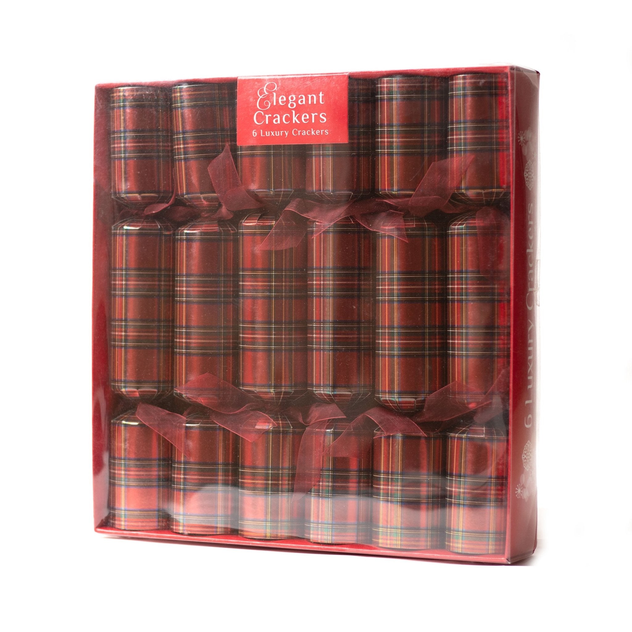 6pcs 12" Luxury Buffalo plaid crackers - MODA FLORA Santa's Workshop