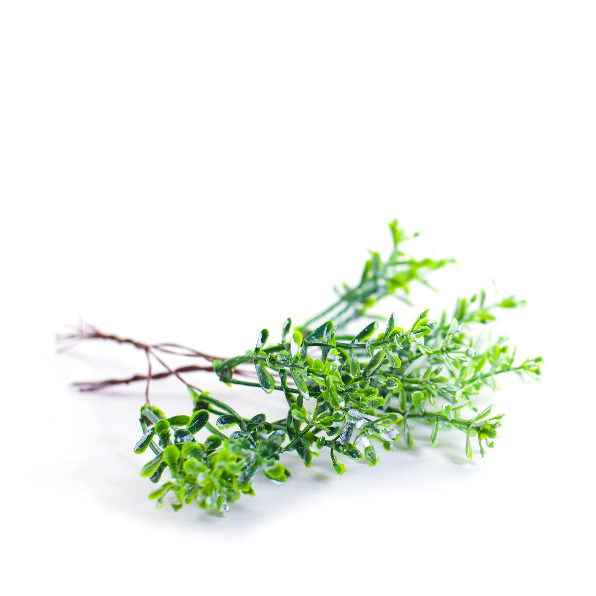 Faux Mini Flocked Boxwood Spray 6pc