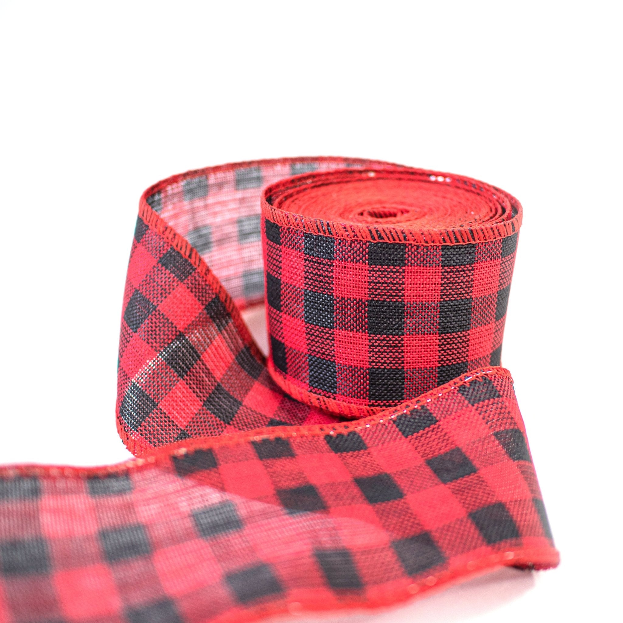 Buffalo Plaid Wired Ribbon 6cm 6 Meter - MODA FLORA Santa's Workshop