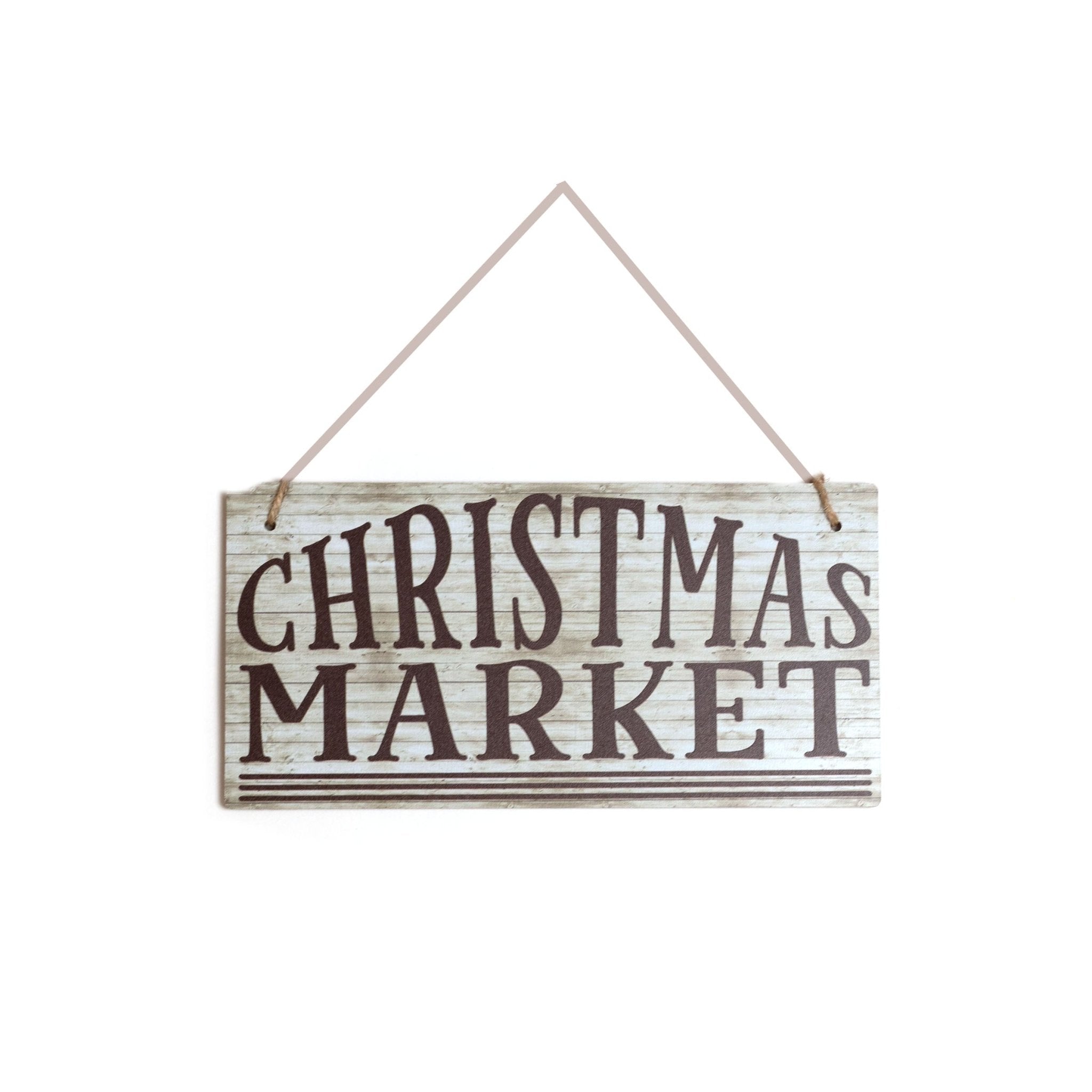 Christmas Market Wooden Sign 10x20cm 1020002 - MODA FLORA Santa's Workshop