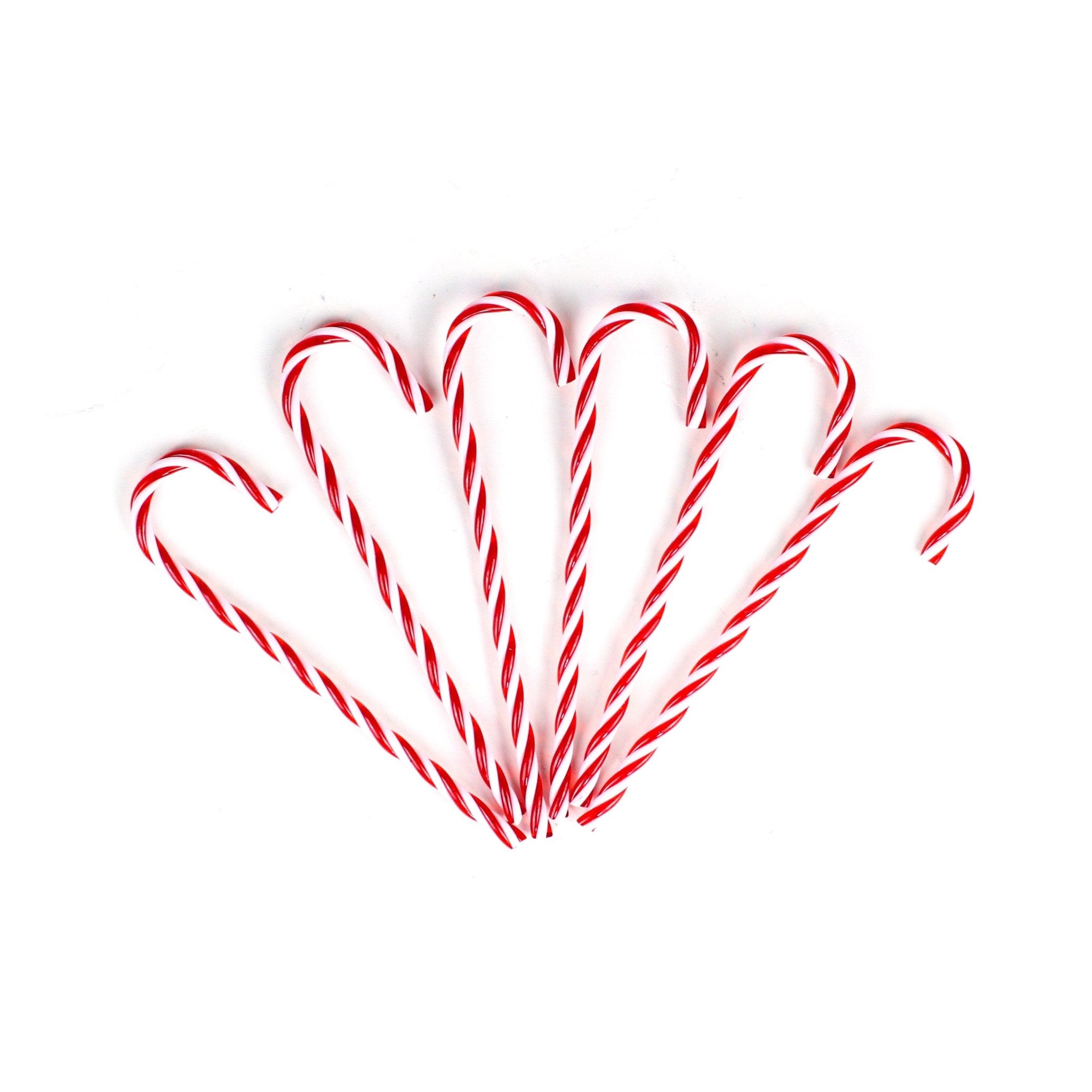 Christmas Plastic Candy Cane Hanging Ornament (Set of 6) - MODA FLORA Santa's Workshop