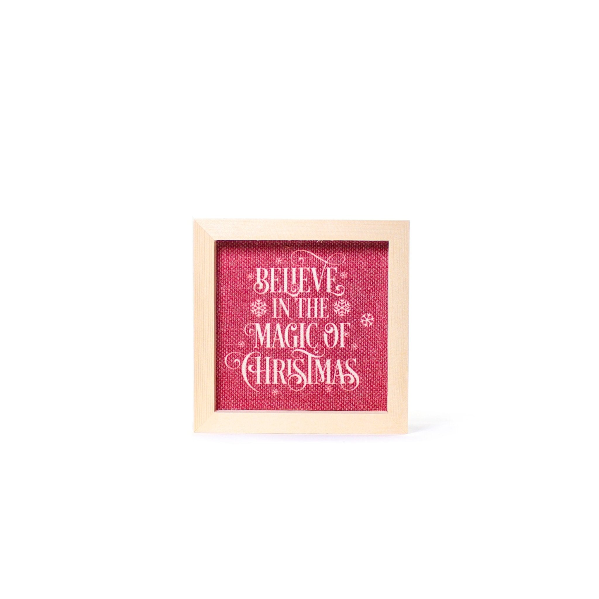 Christmas Sign Believe in the Magic of Christmas 15x15cm - MODA FLORA Santa's Workshop