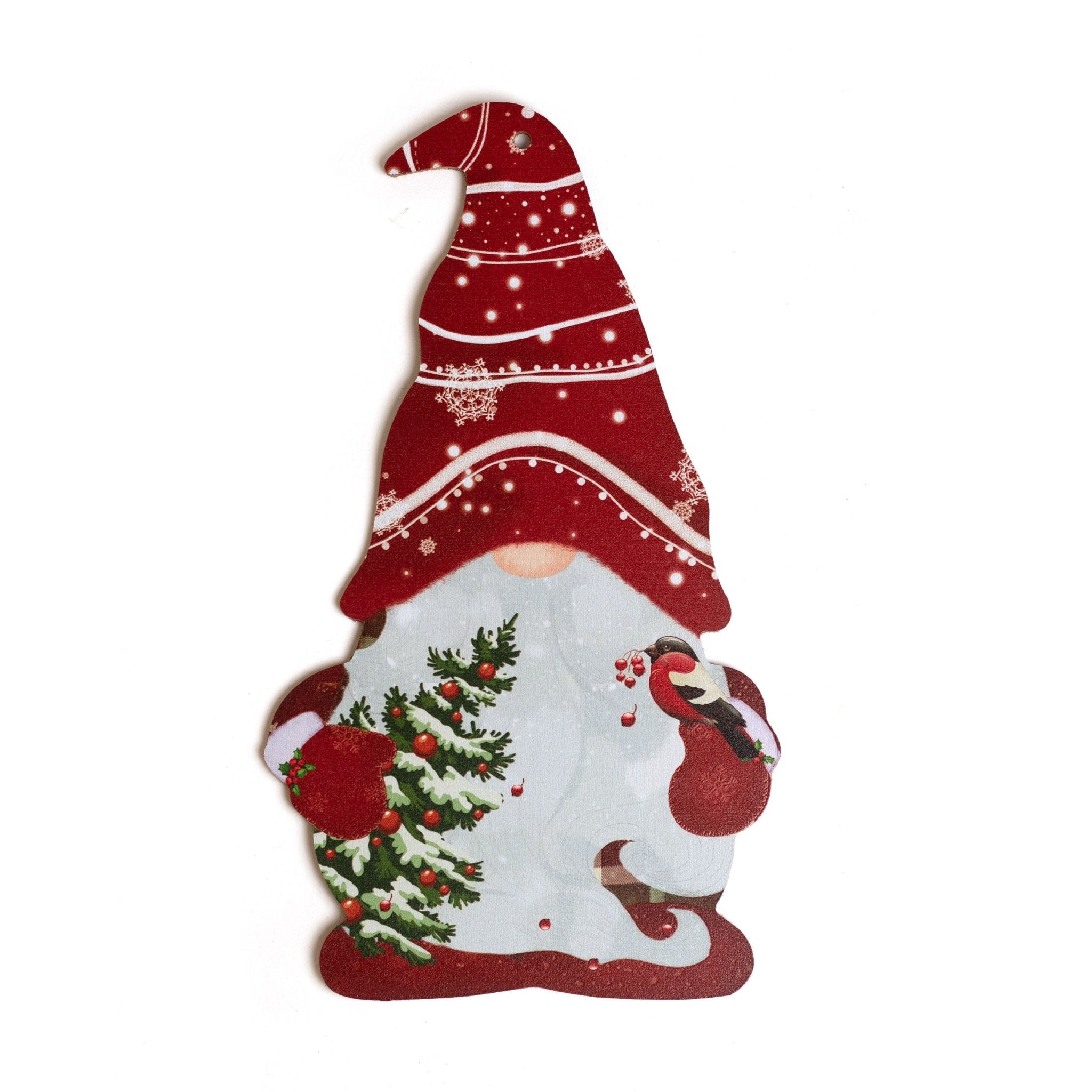 Christmas tree Gnome Wooden Sign 12x21cm 1221001 - MODA FLORA Santa's Workshop