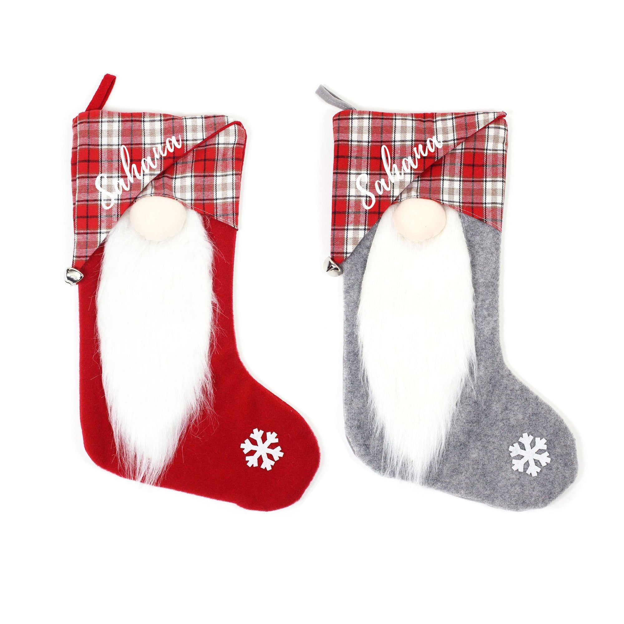 Personalised Christmas Stocking Gnome Sahana 1pc - MODA FLORA Santa's Workshop