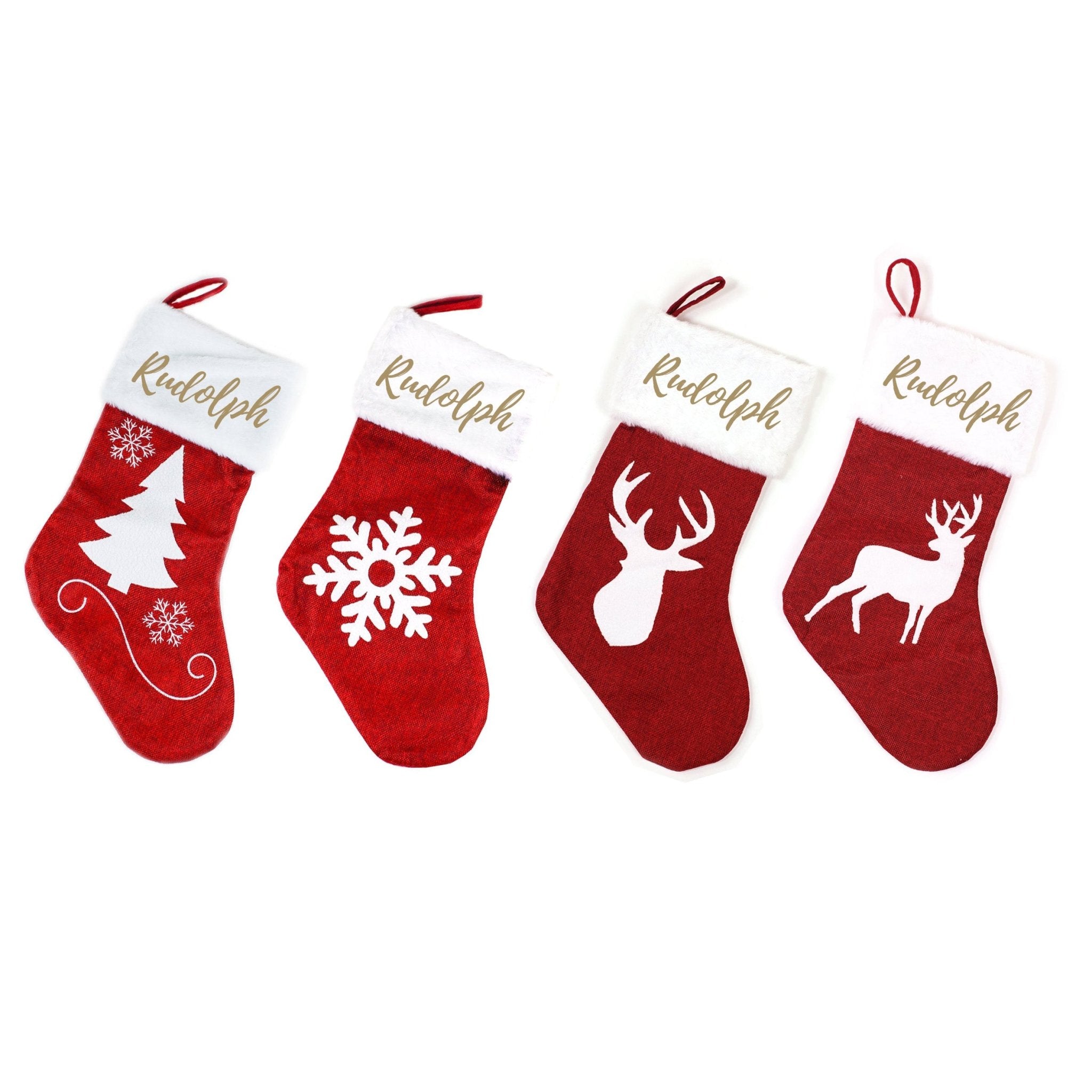 Personalised Classic Christmas Stocking 1pc - MODA FLORA Santa's Workshop