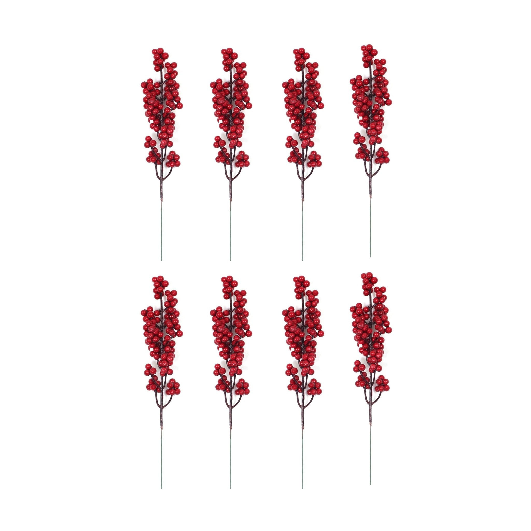 Red berries pick 28cm 8 pcs - MODA FLORA Santa's Workshop