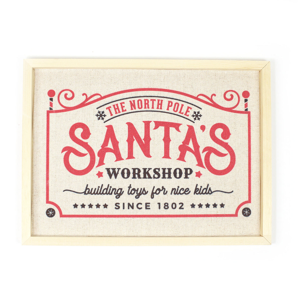 Christmas Sign Santas Workshop 30x40cm