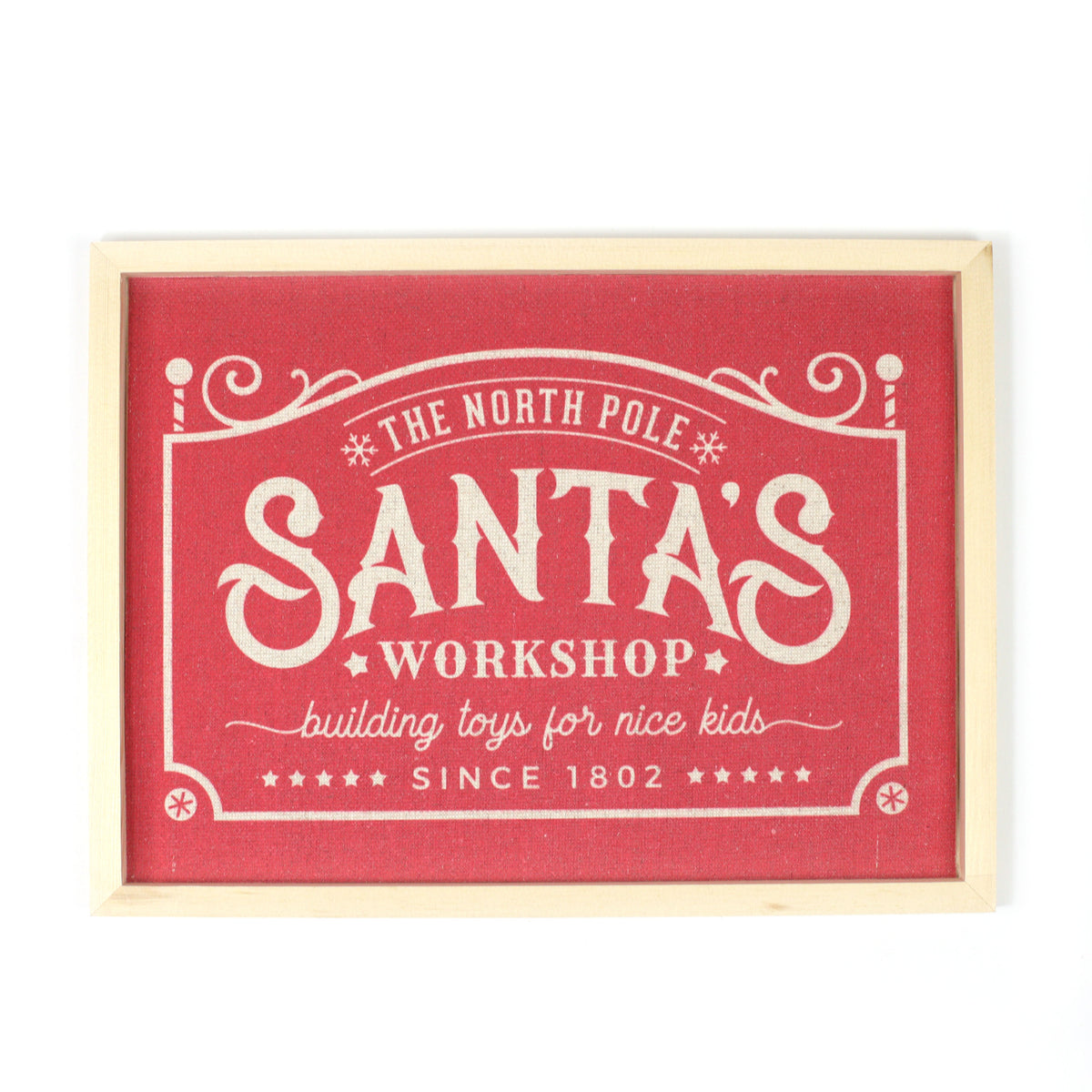 Christmas Sign Santas Workshop 30x40cm
