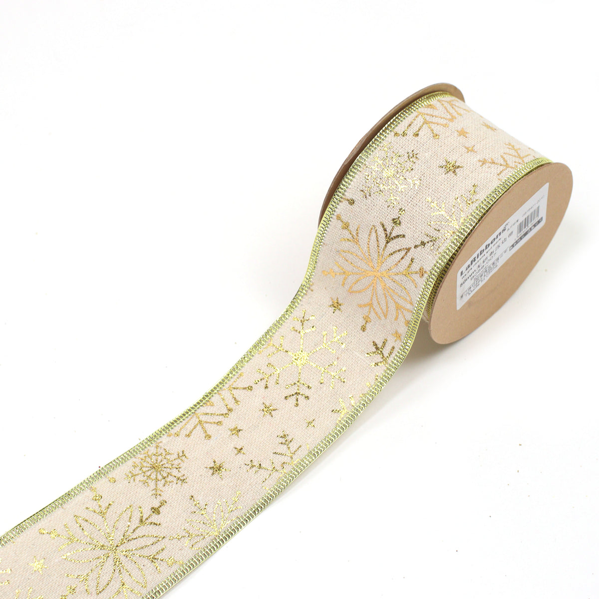 60mm Wired Edge Burlap Christmas Ribbon 4.5M