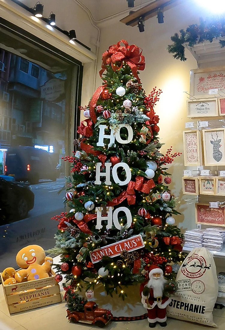 HO HO HO Christmas Tree - MODA FLORA Santa's Workshop