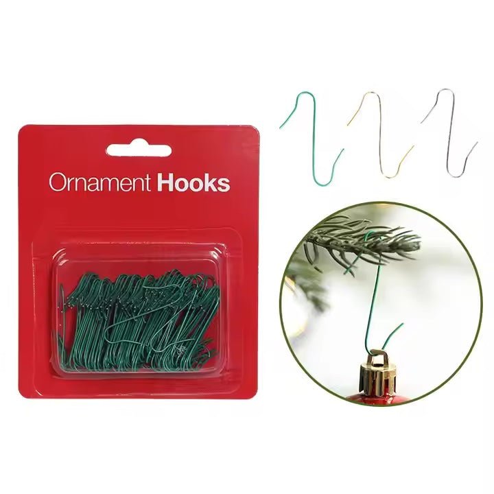 100pcs 4cm Ornament Hooks Green - MODA FLORA Santa's Workshop