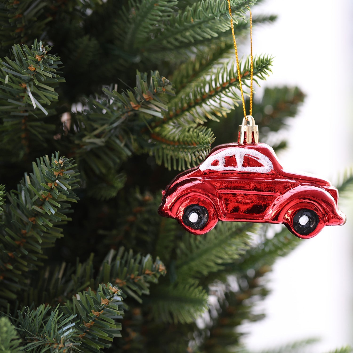10cm 2pcs Vintage Car Christmas Shatterproof Ornaments 04501 - MODA FLORA Santa's Workshop