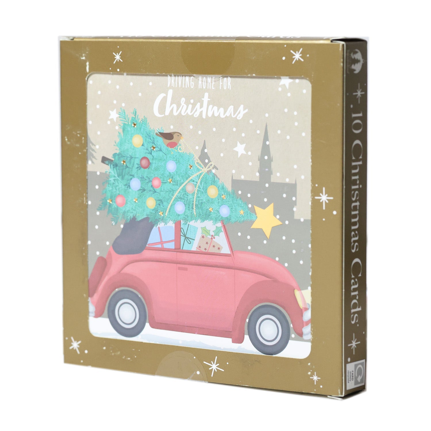 10PCS Christmas Trees and Car Christmas Cards CRD006 - MODA FLORA Santa's Workshop