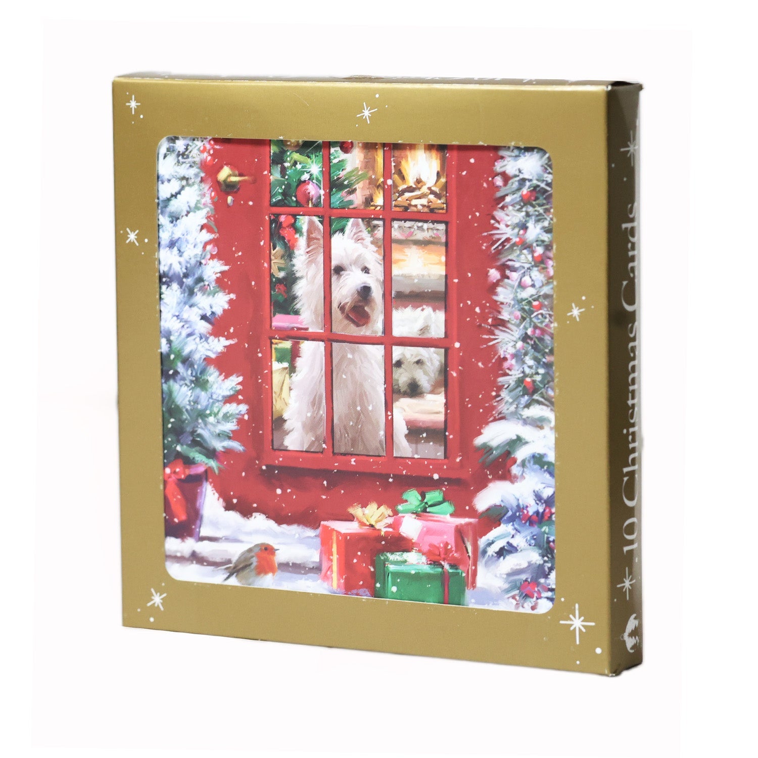 10PCS Traditional Dog Christmas Cards CRD005 - MODA FLORA Santa's Workshop