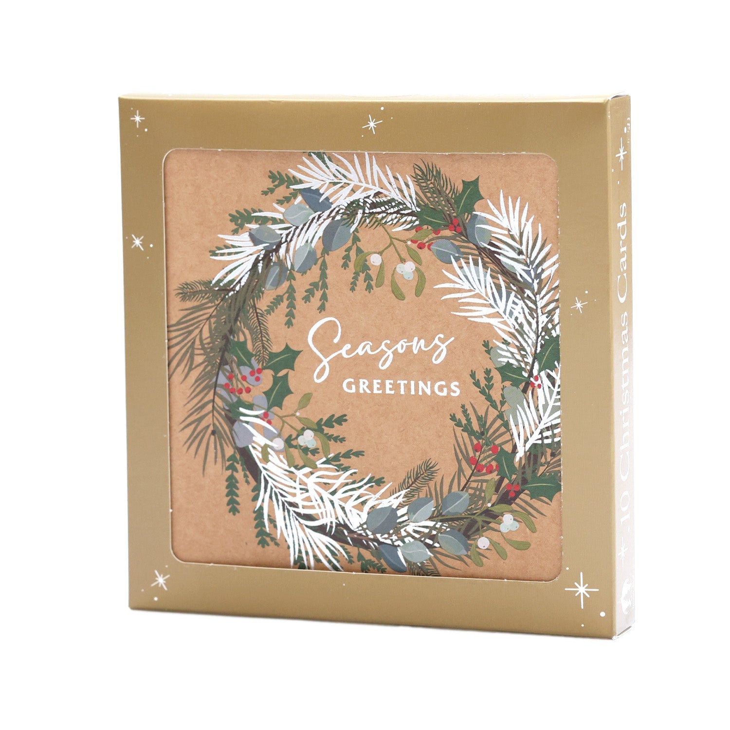 10pcs Woodland Foliage Christmas Cards CRD001 - MODA FLORA Santa's Workshop