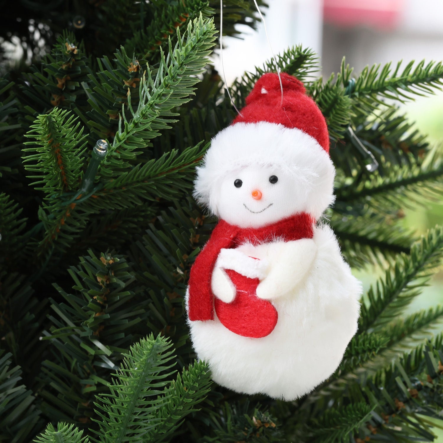 11cm Christmas Snowman Plush Ornament 04301 - MODA FLORA Santa's Workshop