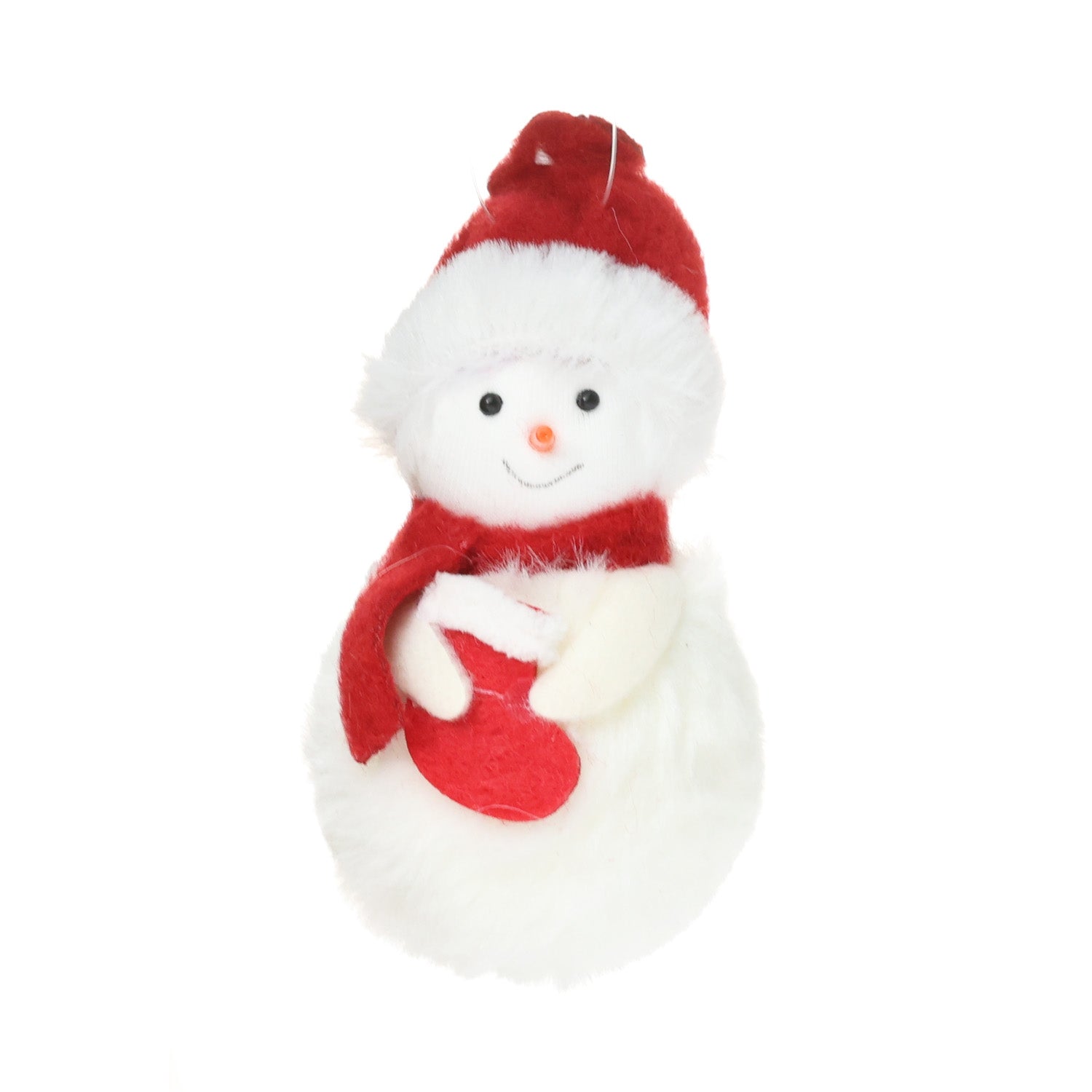 11cm Christmas Snowman Plush Ornament 04301 - MODA FLORA Santa's Workshop