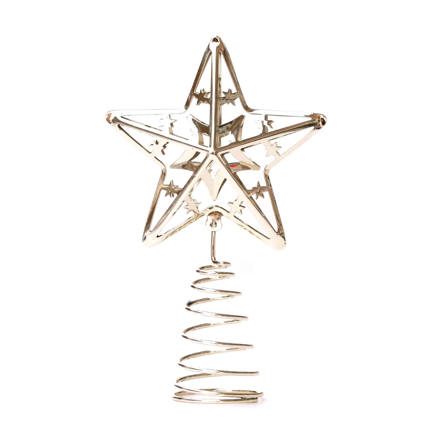 11cm Double Star Tree Topper Gold - MODA FLORA Santa's Workshop