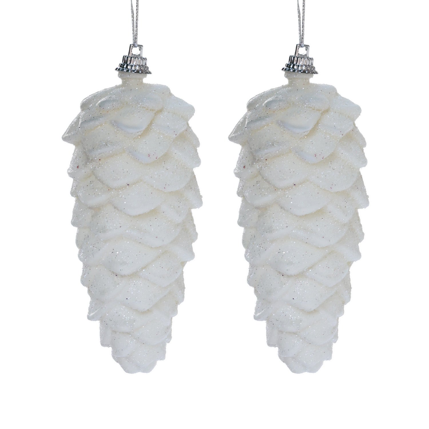 11cm Shatterproof Glitter Pinecone Ornament 02402 - MODA FLORA Santa's Workshop