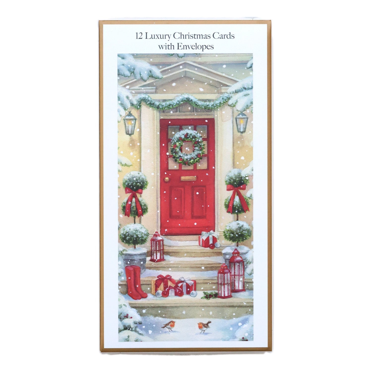 12PCS Luxury Doors Christmas Cards CRD003 - MODA FLORA Santa's Workshop