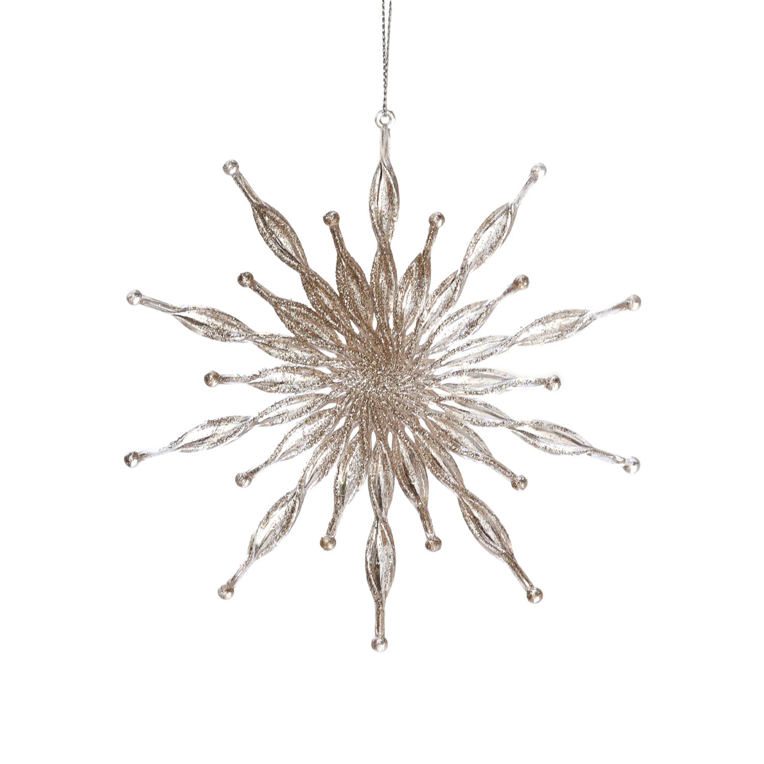 15cm Shatterproof Glitter Star Ornament 03901 - MODA FLORA Santa's Workshop