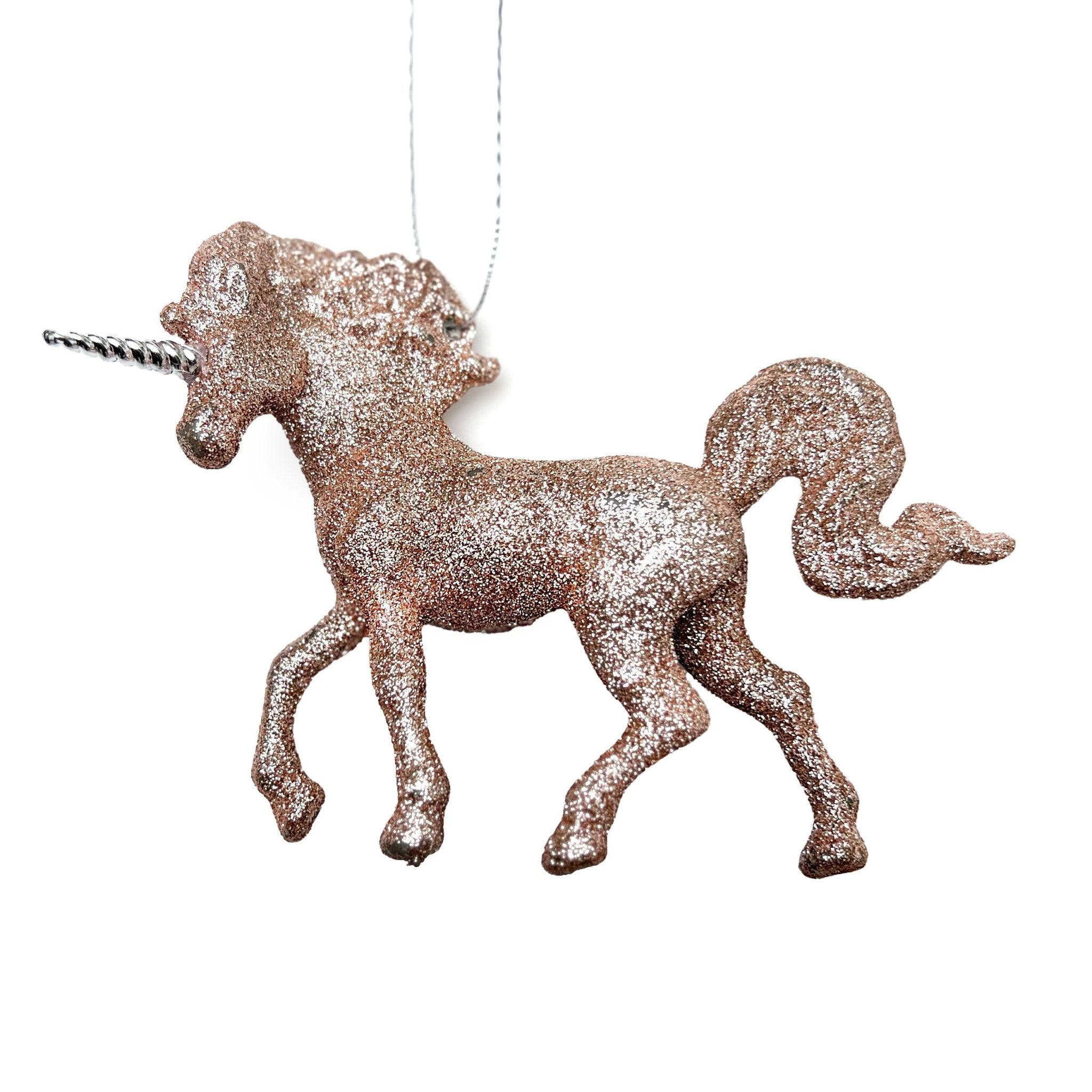 16cm Rose Gold Unicorn Shatterproof Ornament - MODA FLORA Santa's Workshop