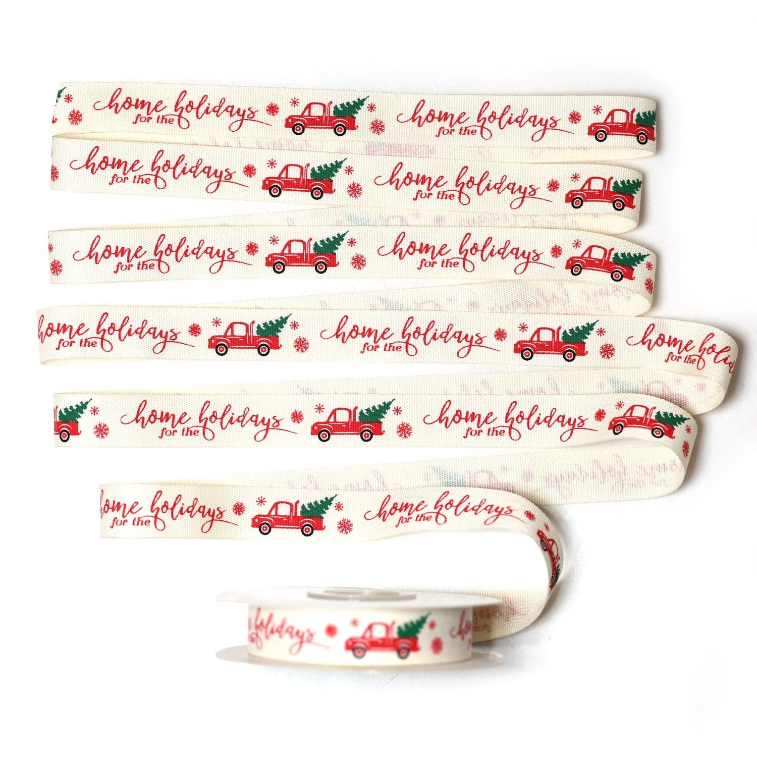 16mm x 11M Cotton Home for the holidays Ribbon 1611002 - MODA FLORA Santa's Workshop