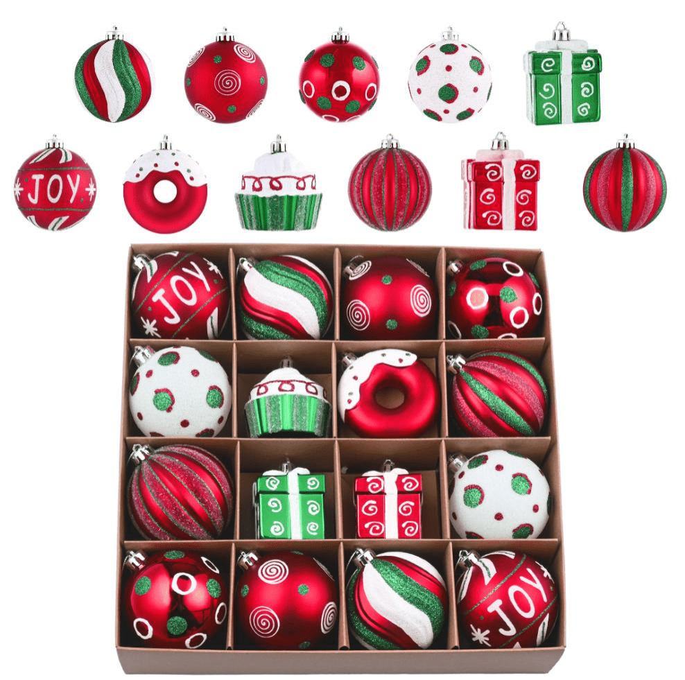 16pcs 8cm Donut Cake Ornament Set 08016004 - MODA FLORA Santa's Workshop