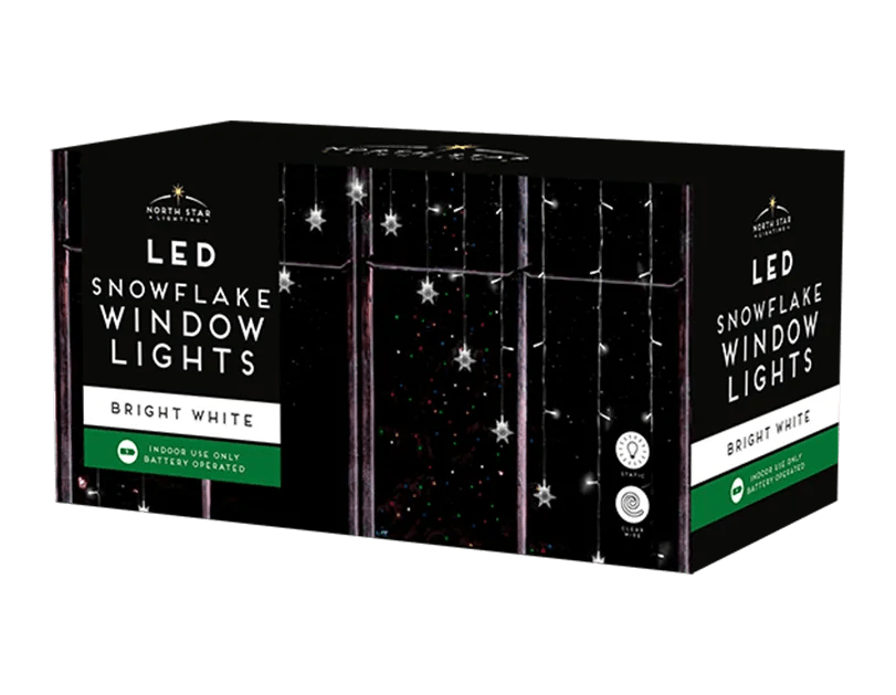 1.8 meters Bright White LED Snowflake Window Lights - MODA FLORA Santa's Workshop