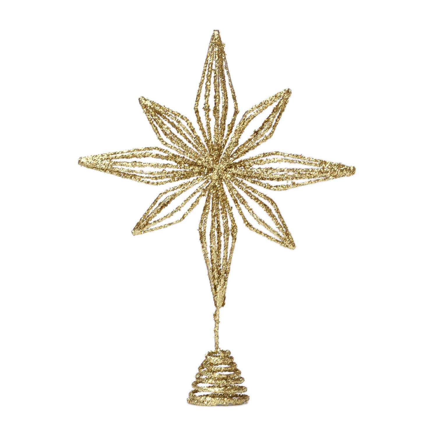 20cm 8 Pointed Star Tree Topper Gold - MODA FLORA Santa's Workshop