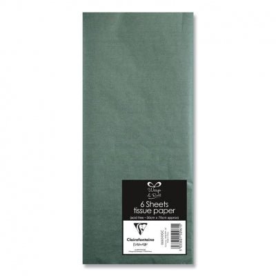 6 Sheets of Dark Green Tissue Paper WRP003 - MODA FLORA Santa's Workshop