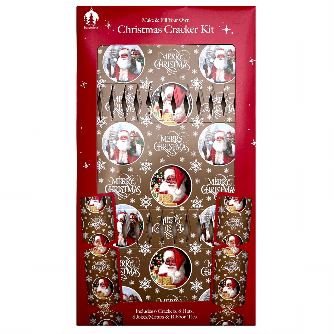 6PCS DIY Christmas Cracker Kit | Santa - MODA FLORA Santa's Workshop