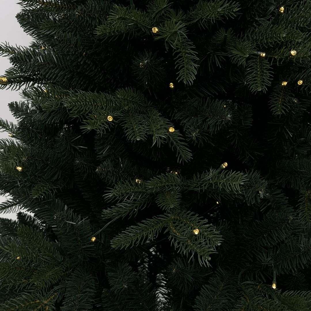 7Ft Balsam Fir Artificial Christmas Tree with 370 warm white & multi color led lights LHL7 - MODA FLORA Santa's Workshop